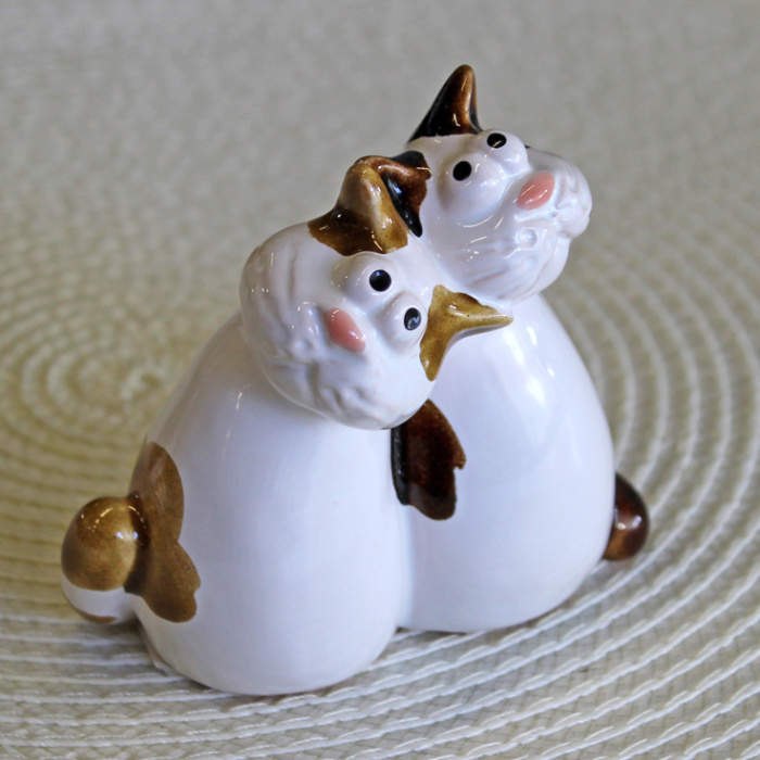 Kočka dvojice keramika