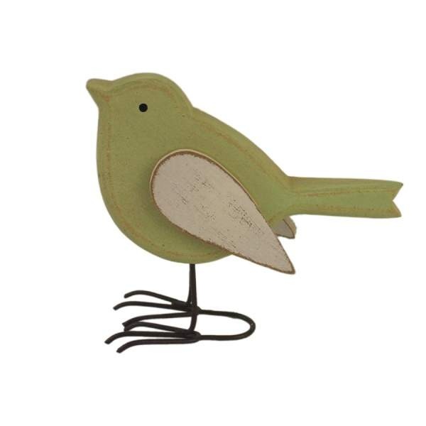 Dřevěná dekorace pták zelená