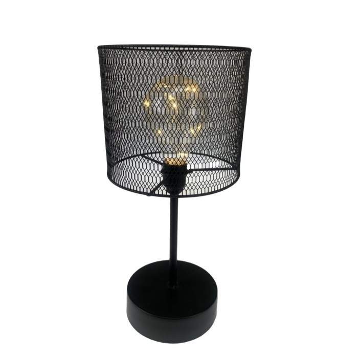 Lampa stolní kovová 10LED t.bílá na