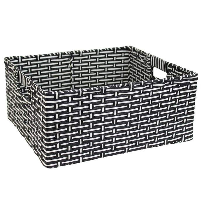 Úložná krabice střední černobílá