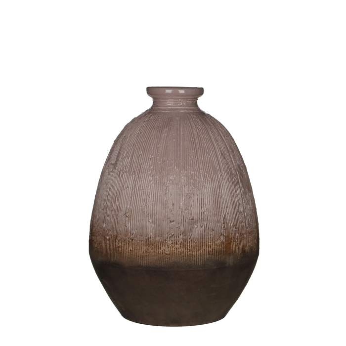 Keramická váza drápaná hnědá