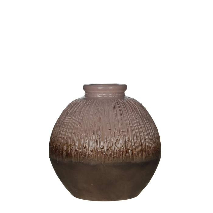 Keramická váza kulatá drápaná