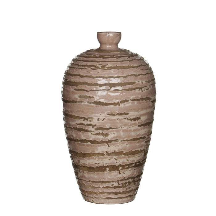 Váza keramická drápaná hnědá
