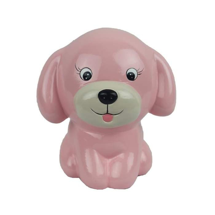 Kasička/pokladnička keramický pes růžový