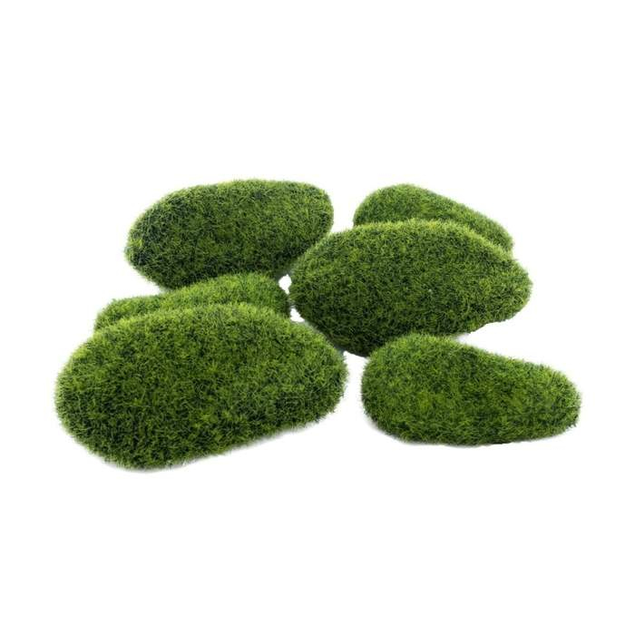 Kameny mechové umělé zelené